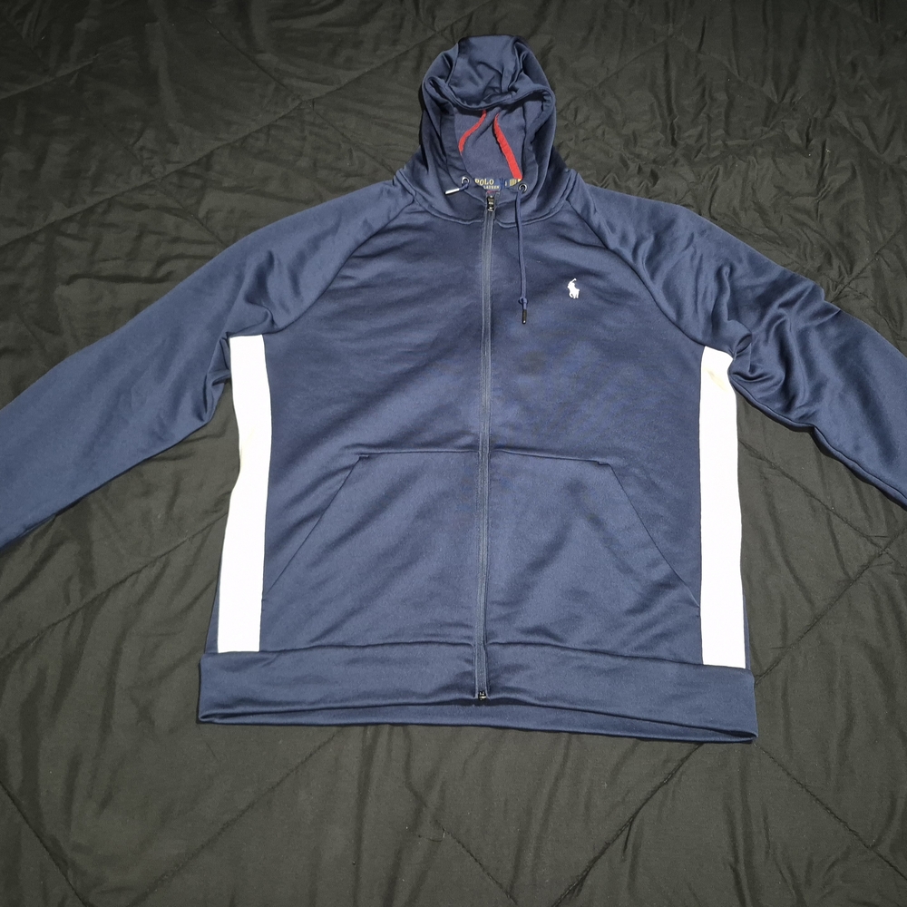 Ralph Lauren Navy and White Hoodie Jacket